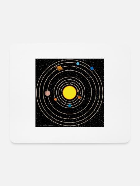 Sonnensystem - Mousepad (Querformat) - Weiß