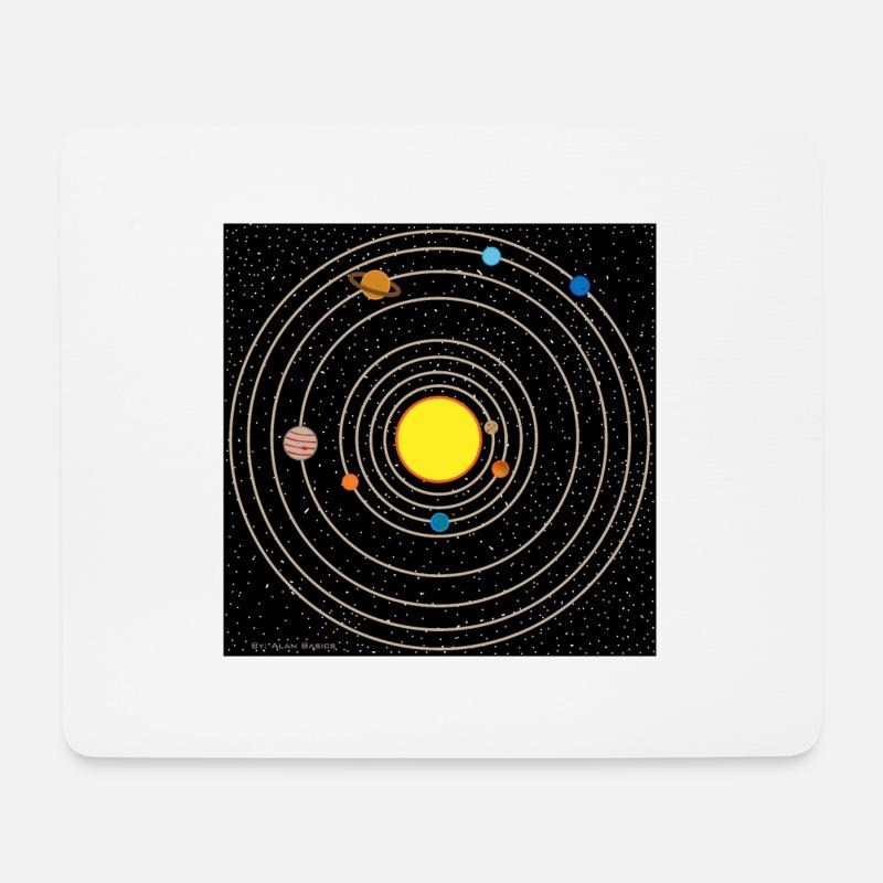 Sonnensystem - Mousepad (Querformat) - Weiß