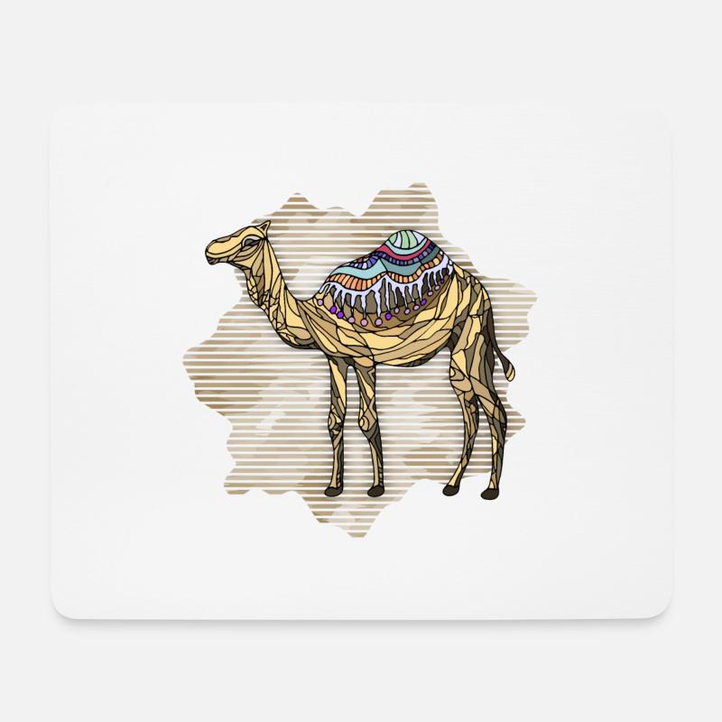 Chameau - Tapis de souris (format paysage) - blanc