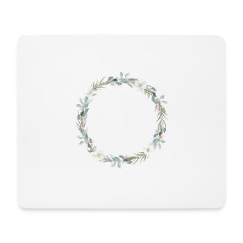 Eucalyptus Flowers Wreath customizable - Mouse Pad (horizontal) - white - Front