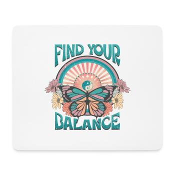 Find your Balance Schmetterling Hippie - Mousepad (Querformat) - Weiß - Vorne