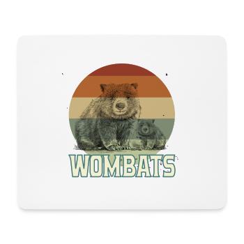 WOMBAT FAMILY - Mousepad (Querformat) - Weiß - Vorne