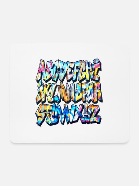 Graffiti-Alphabet - Mousepad (Querformat) - Weiß