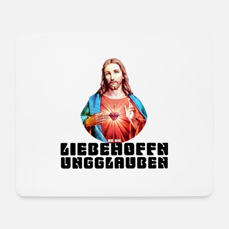 AN DIE LIEBE HOFFUNG GLAUBEN | Jesus Christus - Mousepad (Querformat) - Weiß