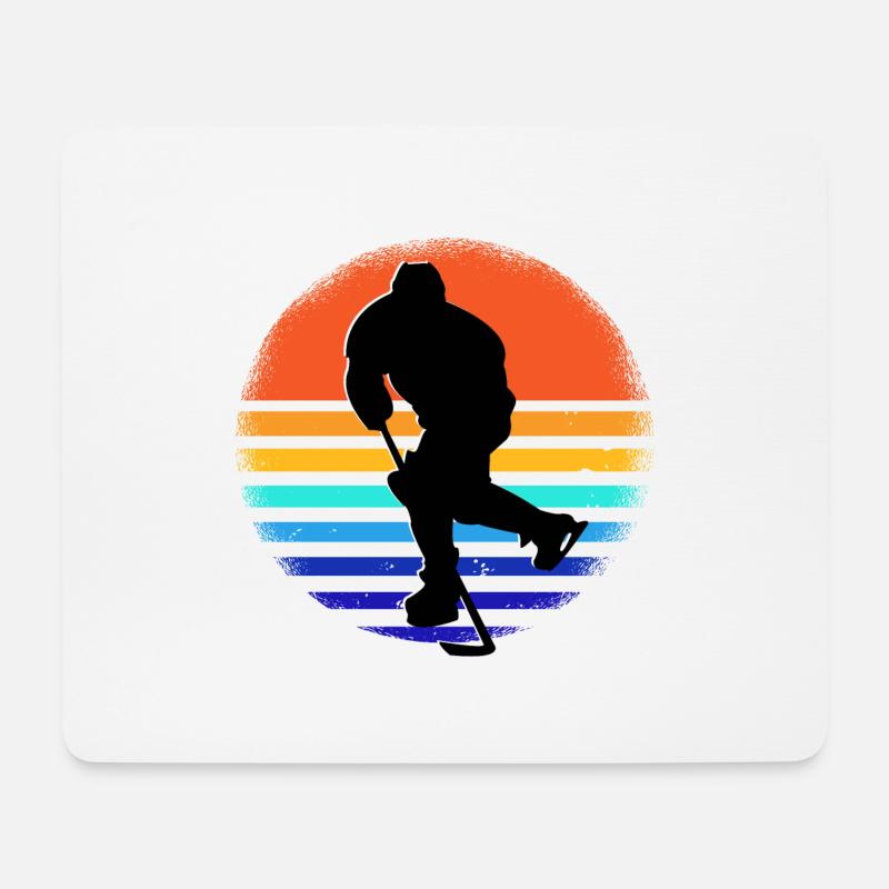 Ice - Hockey - Player - Mousepad (Querformat) - Weiß