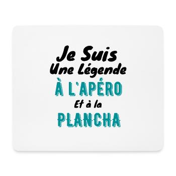 je suis une légende à l apéro et à la plancha - Tapis de souris (format paysage) - blanc - Devant