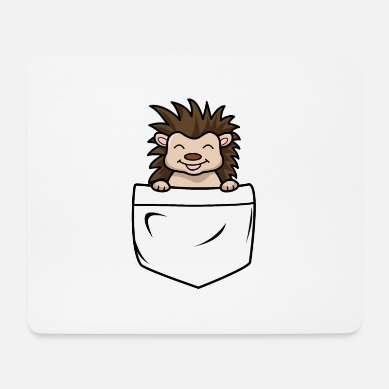 Igel in der Tasche - Mousepad (Querformat) - Weiß