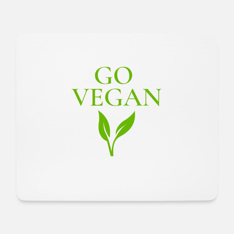 Go Vegan Veganer Vegan vegetarisch - Mousepad (Querformat) - Weiß