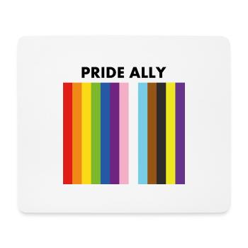 Gay Pride Ally inklusive Regenbogenflagge - Mousepad (Querformat) - Weiß - Vorne