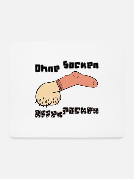 Ohne Socken: Affenpocken - Mousepad (Querformat) - Weiß