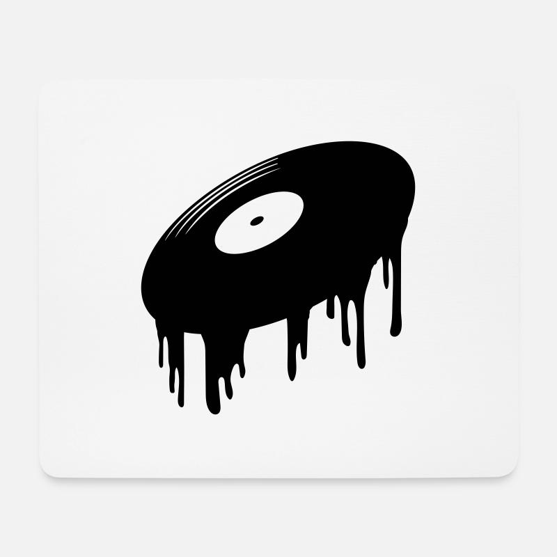 Schmelzende Schallplatte Tropfen - Mousepad (Querformat) - Weiß