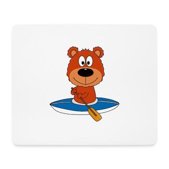 TEDDYBÄR - KAJAK - KANU - PADDELN - WASSERSPORT - Mousepad (Querformat) - Weiß - Vorne