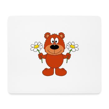 TEDDYBÄR - BLUMEN - GARTEN - GÄRTNER - LIEBE - Mousepad (Querformat) - Weiß - Vorne