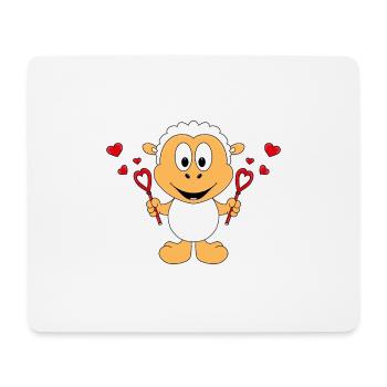 SCHAF - SHEEP - LIEBE - LOVE - SEIFENBLASEN - TIER - Mousepad (Querformat) - Weiß - Vorne