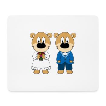 HOCHZEIT - HEIRATEN - LIEBE - BRAUTPAAR - TEDDYS - Mousepad (Querformat) - Weiß - Vorne