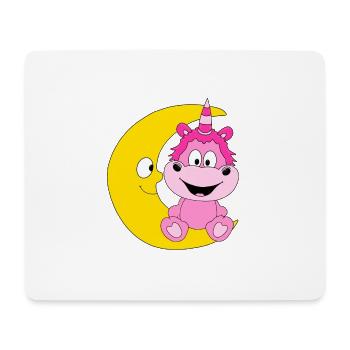 EINHORN - MOND - KIND - BABY - Mousepad (Querformat) - Weiß - Vorne