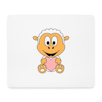 SCHAF - HERZ - LIEBE - LOVE - TIER - KIND - BABY - Mousepad (Querformat) - Weiß - Vorne