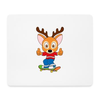 REH - SKATEBOARD - SKATER - SKATEN - SPORT - TIER - Mousepad (Querformat) - Weiß - Vorne