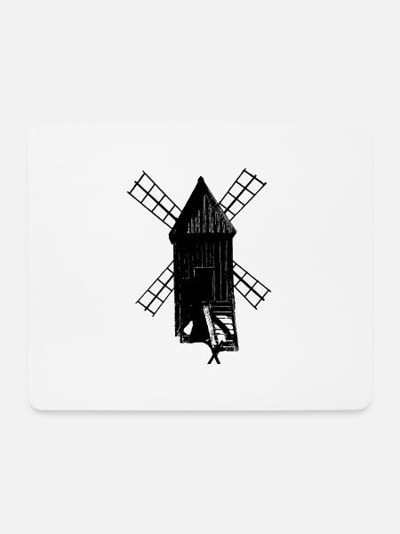 Historic Windmill Wasteland - Mouse Pad (horizontal) - white