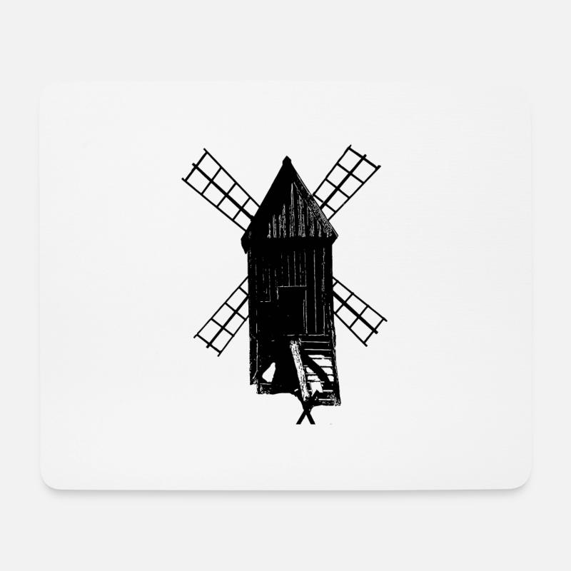 Historische Windmühle Ödland - Mousepad (Querformat) - Weiß