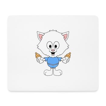 KATZE - CAT - BABY - NACHWUCHS - GEBURT - TIER - Mousepad (Querformat) - Weiß - Vorne