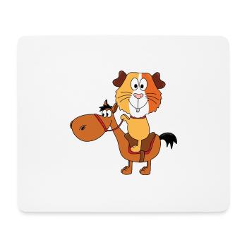 MEERSCHWEINCHEN - PFERD - REITEN - REITSPORT - Mousepad (Querformat) - Weiß - Vorne