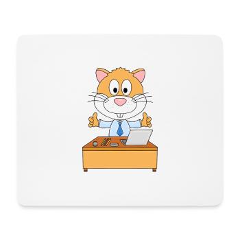 HAMSTER - BÜRO - ARBEIT - SCHREIBTISCH - BERUF - Mousepad (Querformat) - Weiß - Vorne