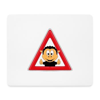 ACHTUNG - SCHWARZES SCHAF - SCHAF - SCHAFE - TIER - Mousepad (Querformat) - Weiß - Vorne