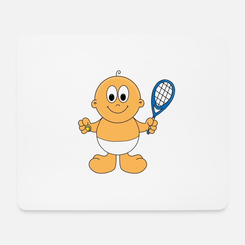 BABY - KIND - NACHWUCHS - TENNIS - SPORT - Mousepad (Querformat) - Weiß