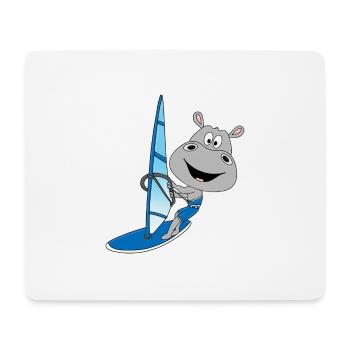 NILPFERD - HIPPO - FLUSSPFERD - WINDSURFER - TIER - Mousepad (Querformat) - Weiß - Vorne