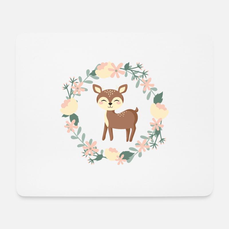 sweet little deer - Mouse Pad (horizontal) - white