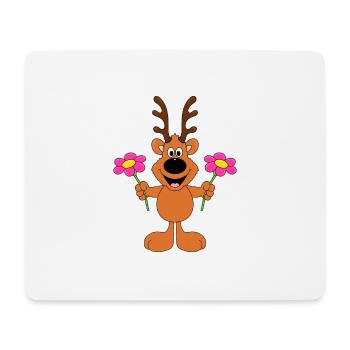 REH - BLUMEN - LIEBE - LOVE - GARTEN - GÄRTNER - Mousepad (Querformat) - Weiß - Vorne