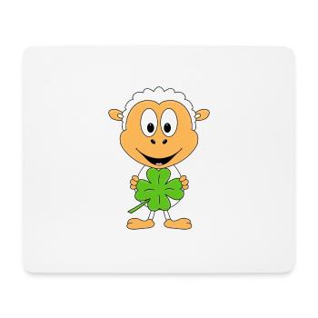 KLEEBLATT - SCHAF - GLÜCKSBRINGER - TIER - KIND - Mousepad (Querformat) - Weiß - Vorne