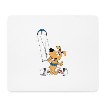 HUND - KITESURFER - KITER - KITE - KITESURFEN - Mousepad (Querformat) - Weiß - Vorne