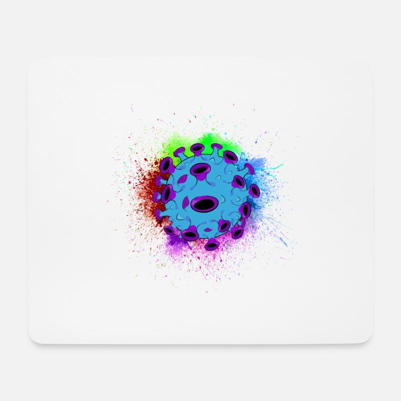 Corona Virus Bakterie anstecken bunte Farben - Mousepad (Querformat) - Weiß