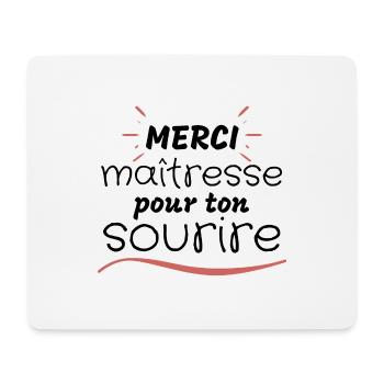 Merci maîtresse pour ton sourire - Tapis de souris (format paysage) - blanc - Devant