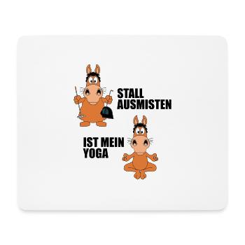 PFERD - STALL AUSMISTEN IST MEIN YOGA - Mousepad (Querformat) - Weiß - Vorne