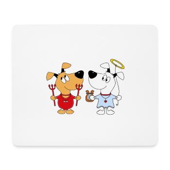 HUNDE - HUND - ENGEL - TEUFEL - HIMMEL - HÖLLE - Mousepad (Querformat) - Weiß - Vorne