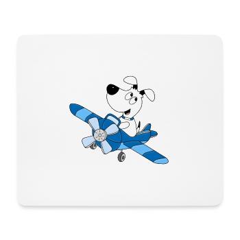 HUND - FLUGZEUG - TIER - KIND - BABY - Mousepad (Querformat) - Weiß - Vorne
