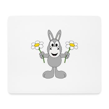 ESEL - BLUMEN - TIER - KIND - BABY - TIERISCH - Mousepad (Querformat) - Weiß - Vorne