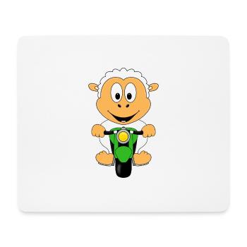 MOTORRAD - BIKER - SCHAF - TIER - TIERISCH - Mousepad (Querformat) - Weiß - Vorne