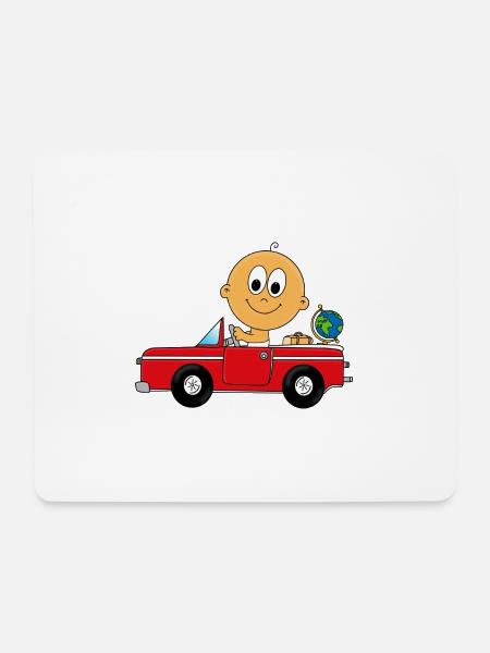 BABY - KIND - AUTO - REISE - URLAUB - FERIEN - Mousepad (Querformat) - Weiß