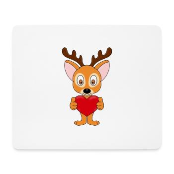 REH - HERZ - LIEBE - LOVE - VERLIEBT - TIERLIEB - Mousepad (Querformat) - Weiß - Vorne