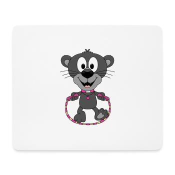 PANTHER - SEILSPRINGEN - TIER - KIND - BABY - Mousepad (Querformat) - Weiß - Vorne