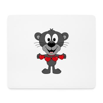 LIEBE - LOVE - PANTHER - TIER - TIERLIEB - KIND - Mousepad (Querformat) - Weiß - Vorne