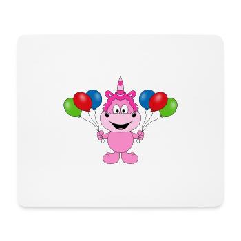EINHORN - LUFTBALLONS - KIND - BABY - TIERISCH - Mousepad (Querformat) - Weiß - Vorne