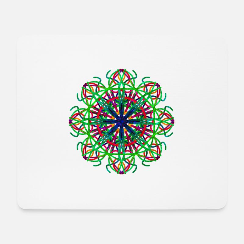 Geometrische Blume - Mousepad (Querformat) - Weiß