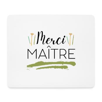 Merci maître - Tapis de souris (format paysage) - blanc - Devant
