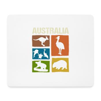 Animaux australiens - Tapis de souris (format paysage) - blanc - Devant