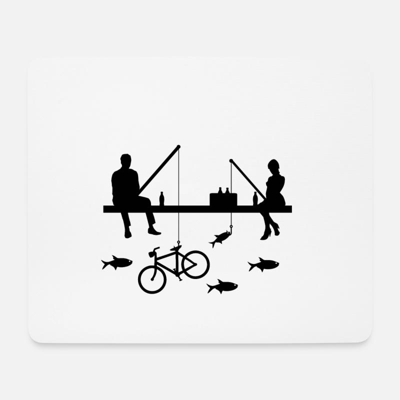 Angeln - Mousepad (Querformat) - Weiß